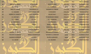 بمشاركة 75 من الخيول ننشر لكم أسماء الخيول المشاركة بمزاد الشارقة للخيول العربية الثلاثاء القادم